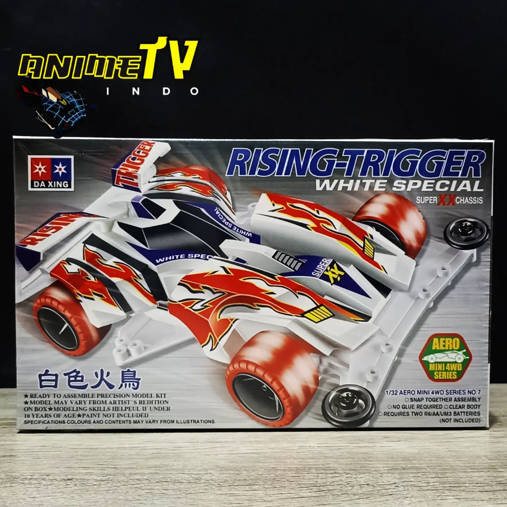 Rep Tamiya Mini 4WD Rising Trigger White Special Merk Da Xing Super xx Chassis