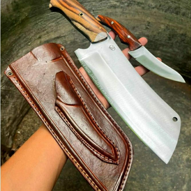 GOLOK CINCANG DAGING TULANG SUPER BAJA PER SUP9 KUAT CHOPPER TEBAS ASLI BONUS PISAU SARUNG KULIT FUL