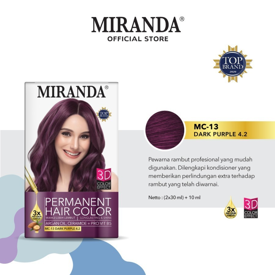 Permanent Hair Color varian MC-13 Dark Purple