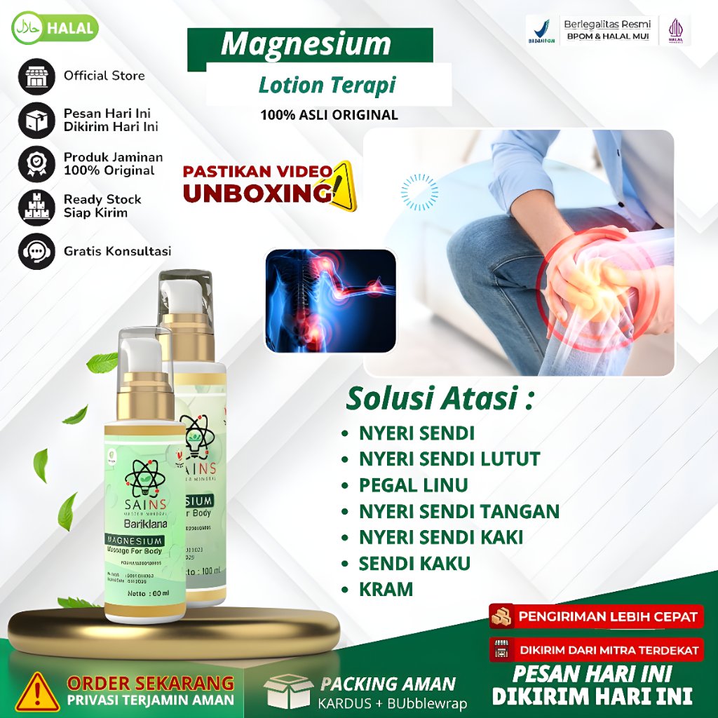 Magnesium - Obat Nyeri Sendi, Nyeri Sendi Lutut, Pegal Linu, Nyeri Sendi Tangan, Nyeri Sendi Kaki, N