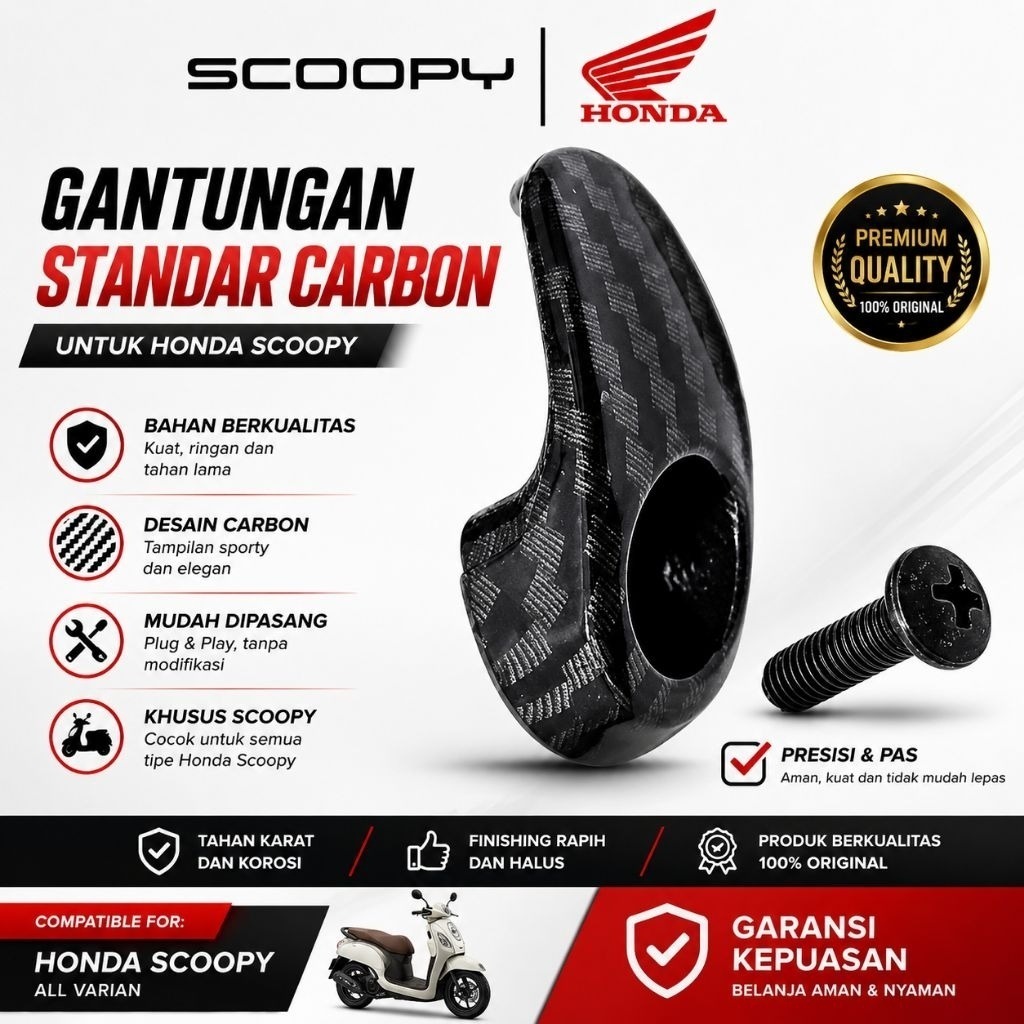 Gantungan Barang Hnd Standar Hitam Carbo All hnda Mudah Dipasang Bisa Untuk Semua Motor Hnd free Bau
