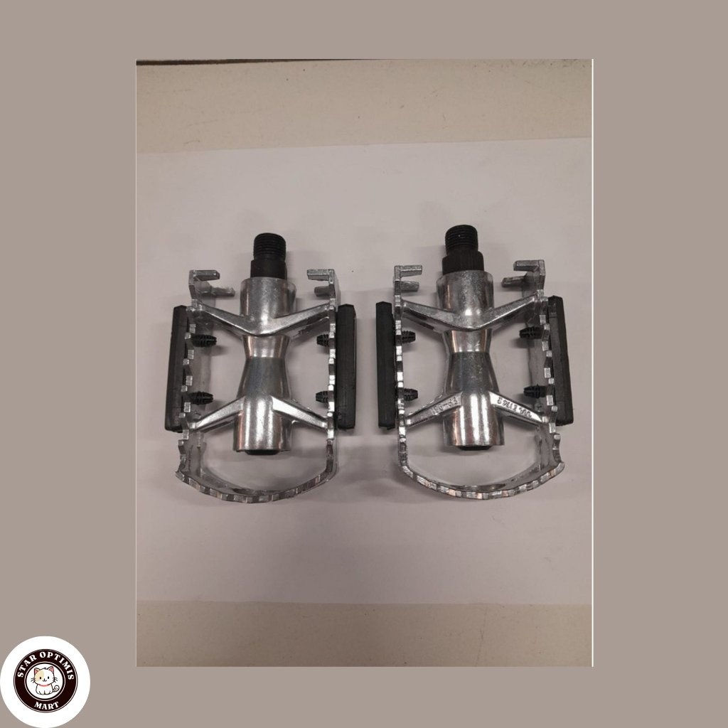 Pedal As Besar 9/16 ETERNA Alloy Silver Untuk Crank Gir Piringan Tengah As BB Kotak Dan HT2 Model Ja