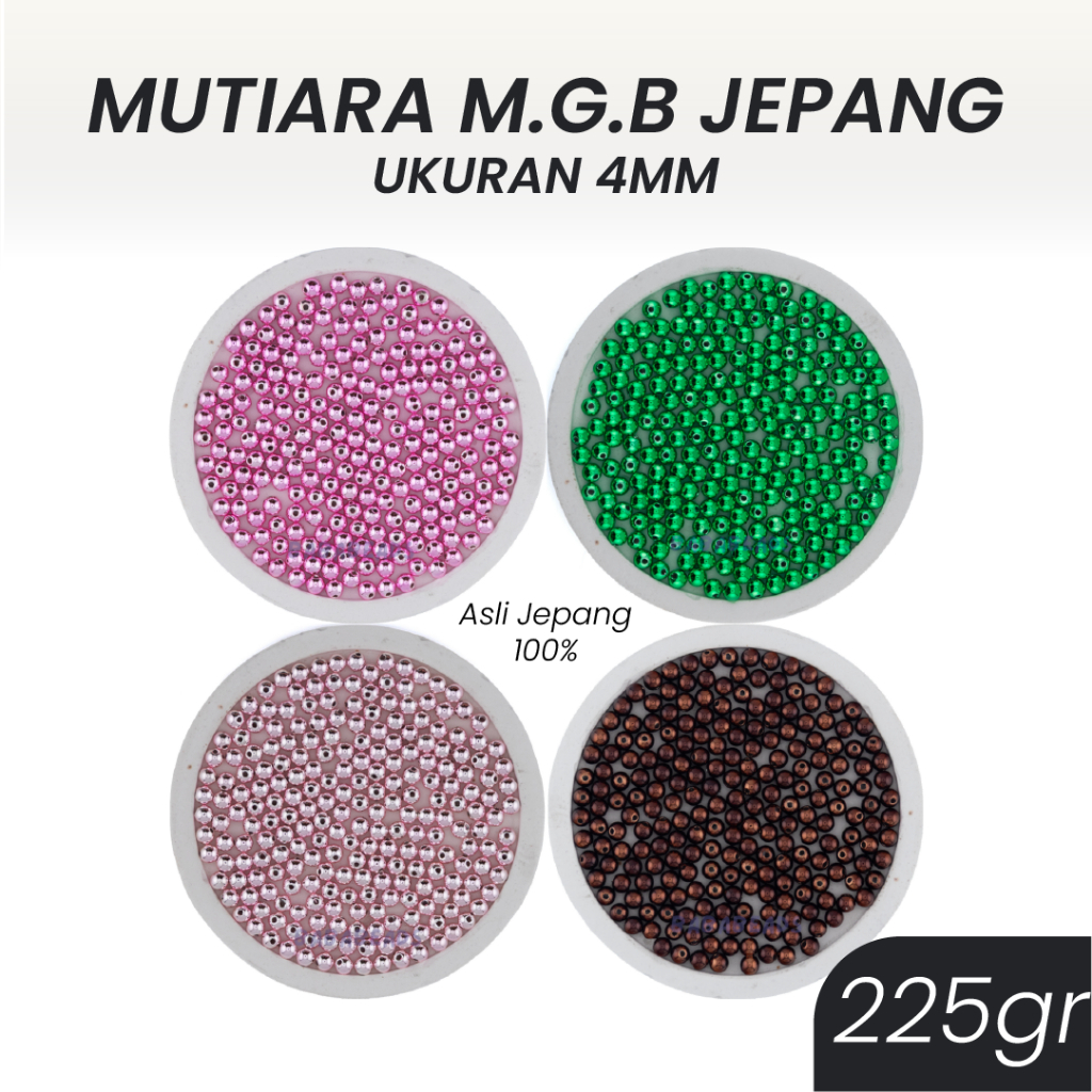 [225 Gram] Mutiara Jepang MGB Asli Grosir Manik Payet Mutiara Warna Kebaya Brokat DIY