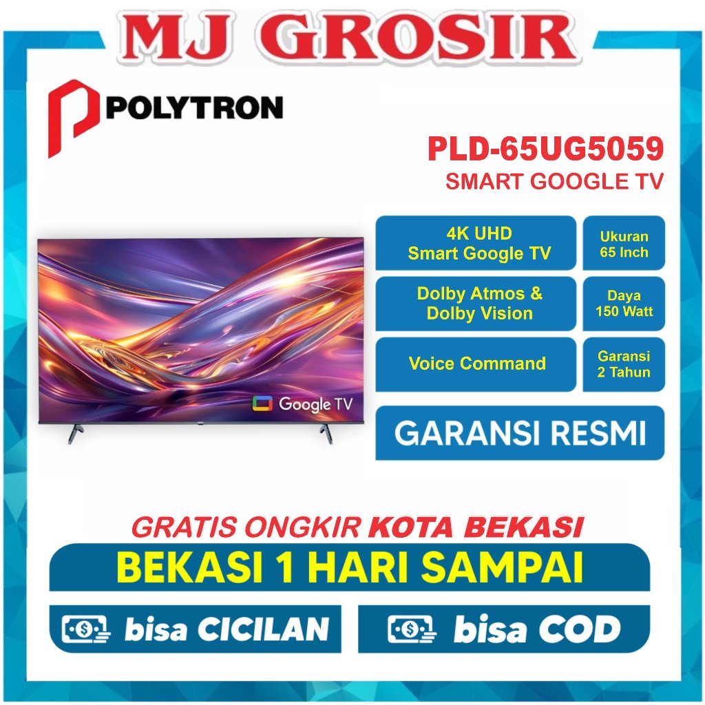 LED TV POLYTRON 65" PLD 65QG9029 / 65UG5059 / / 60Y65 / 70K85  65 INCH USB MOVIE ANDROID