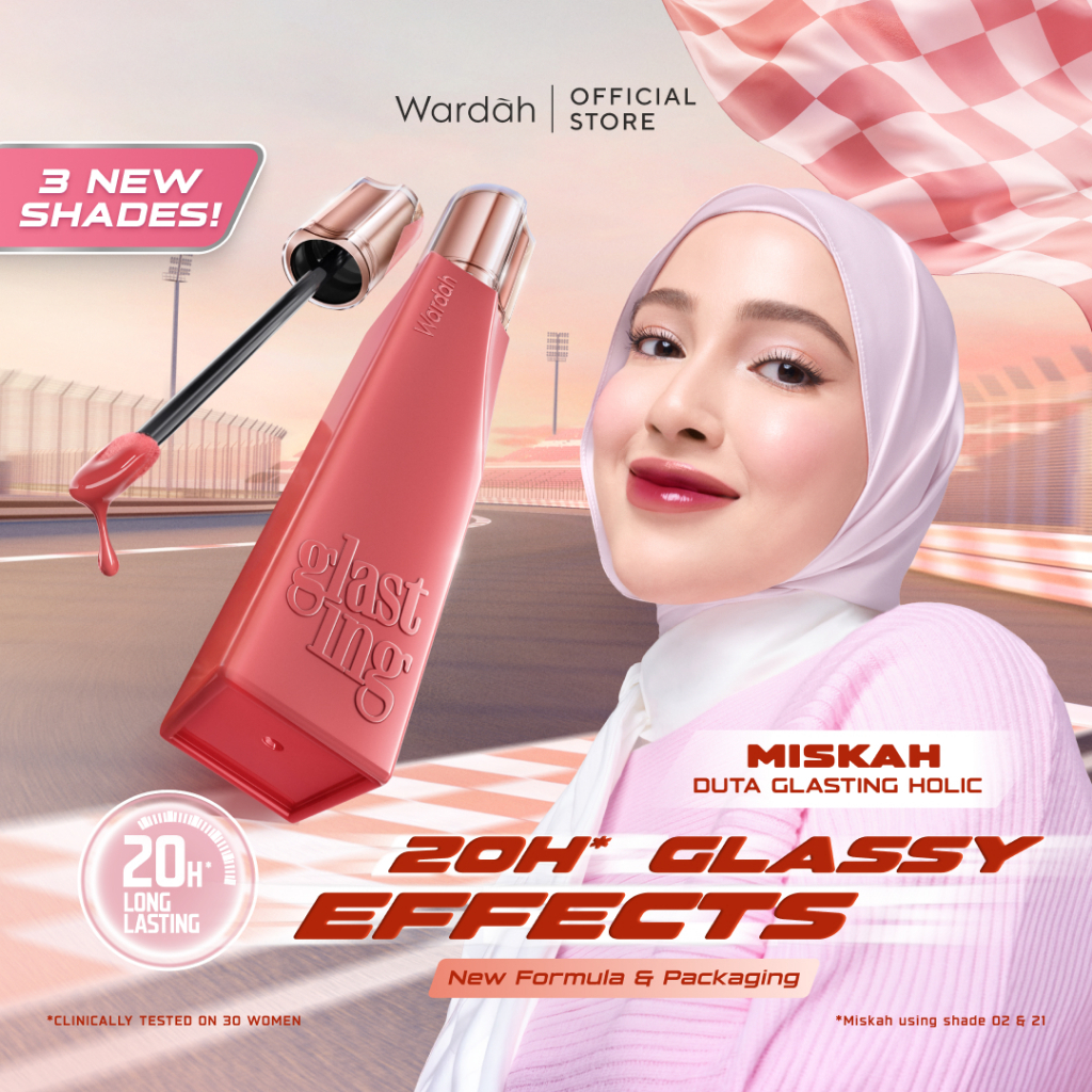 WARDAH Lip Cream Glossy Glasting Liquid Lip - Hi-Pigmented Glass Color, Ringan, Tidak Lengket, Transferproof Liptint-Lipgloss-Lipstik-Lip Tint-Lip Matte-Lipstick-Lipcream- Glossy Lip Longlasting Waterproof Tahan Lama- Makeup