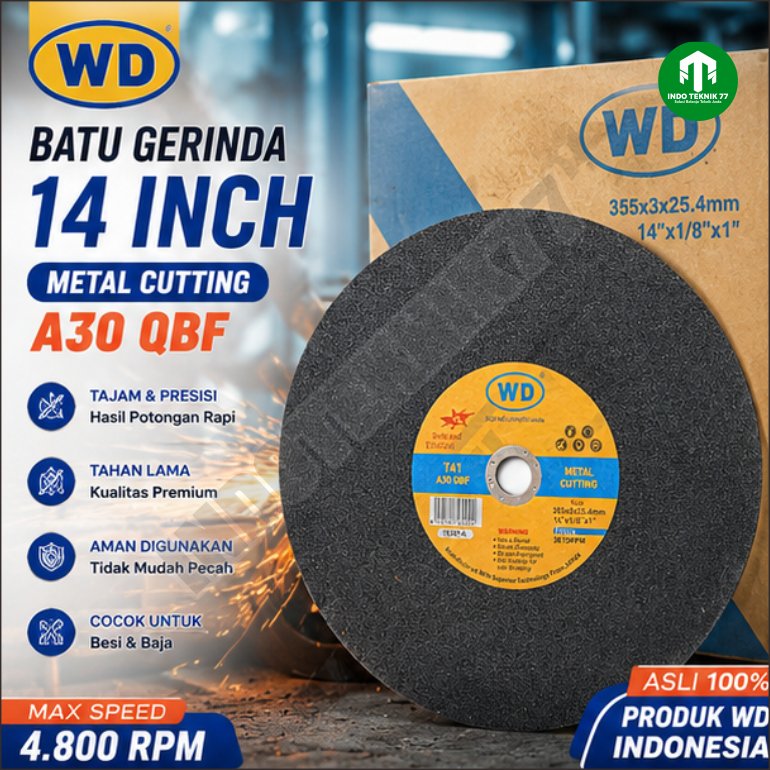 Mata CUT OFF 14 Inch WD Batu Gerinda Potong WD 14inch / Cutting Wheel WD 14" - Mata Gerinda Potong 1