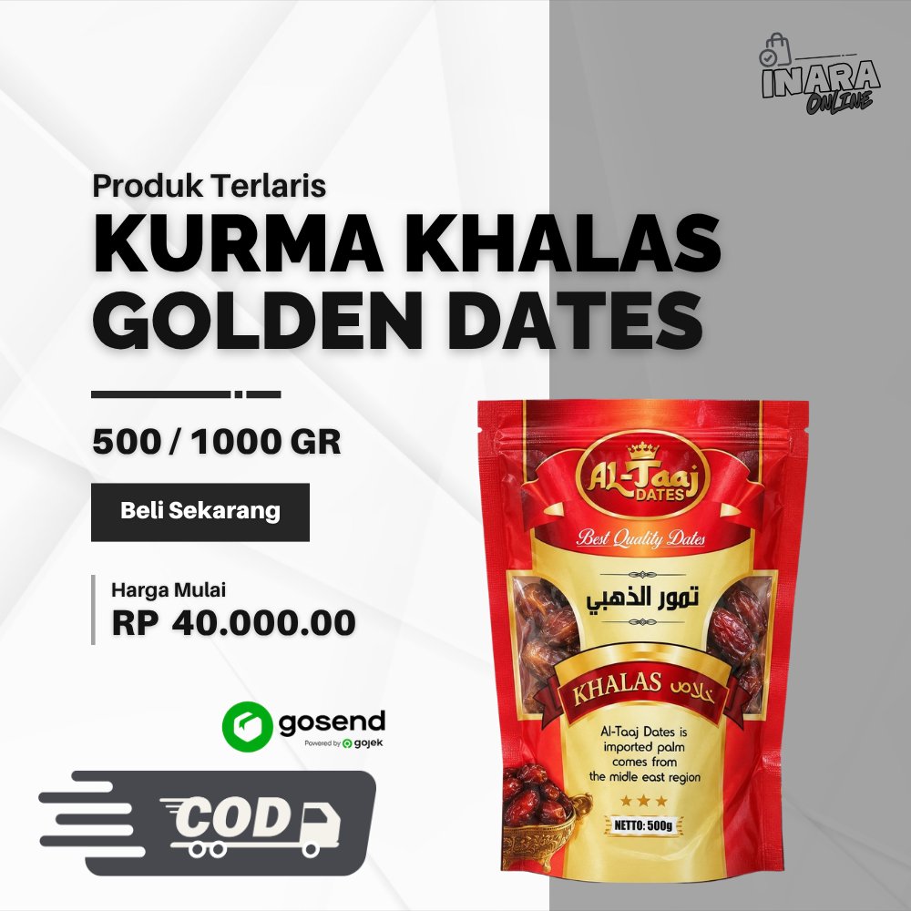 Kurma Khalas - Golden Dates Premium impor - Al-Taaj dates