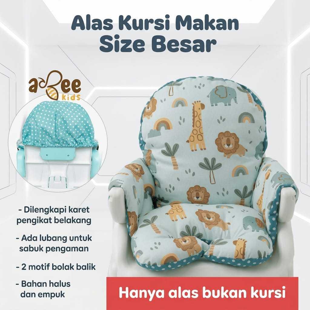 Abeekids alas kursi makan bayi size BESAR motif bolak balik alas baby chair