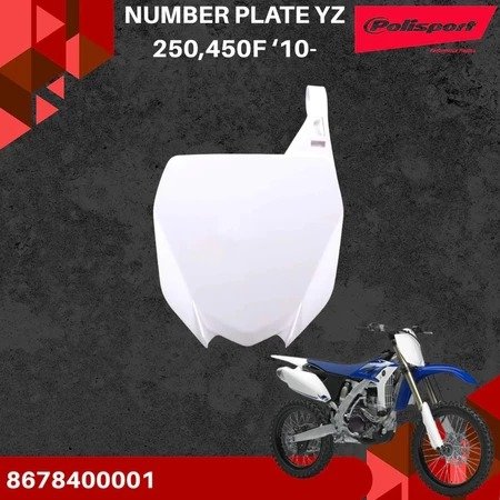 PLATE NUMBER POLISPORT YZ 125/250 WHITE ORIGINAL PAPAN NOMOR YZ 125/250 POLISPORT ORIGINAL