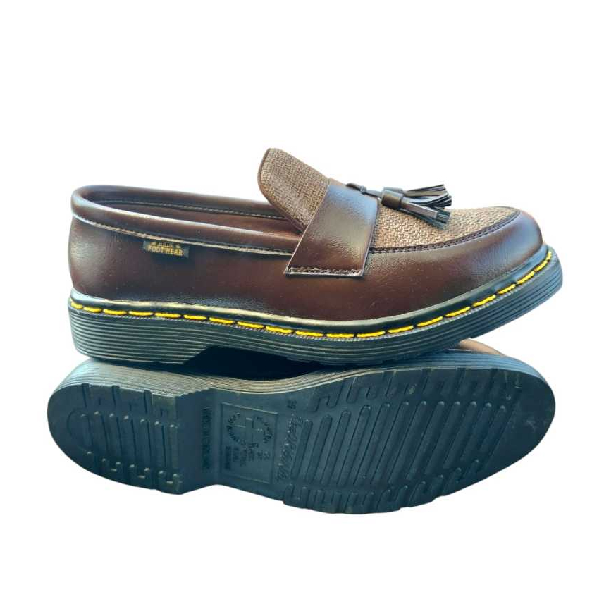HADE Footwear Rupert Loafers Pria-Wanita Tassel Docmart Slip-On Brown Combination SIZE 37-44