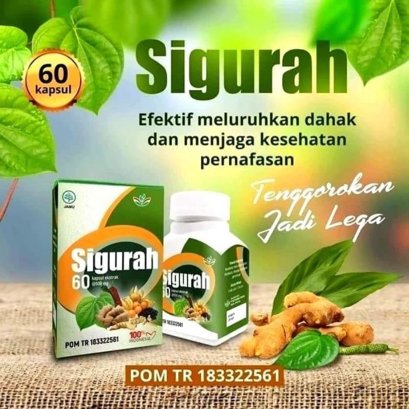 SIGURAH Kapsul isi 60 pc 100% Obat Herbal GURAH Pernapasan Asma Mengi Original Gurah JHP Teras Herba