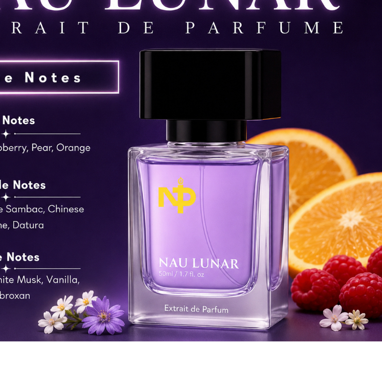 NAU LUNAR Extrait De Parfum 30ml | Aroma Raspberry Strawberry Sweet Floral | Parfum Wanita Fresh & M