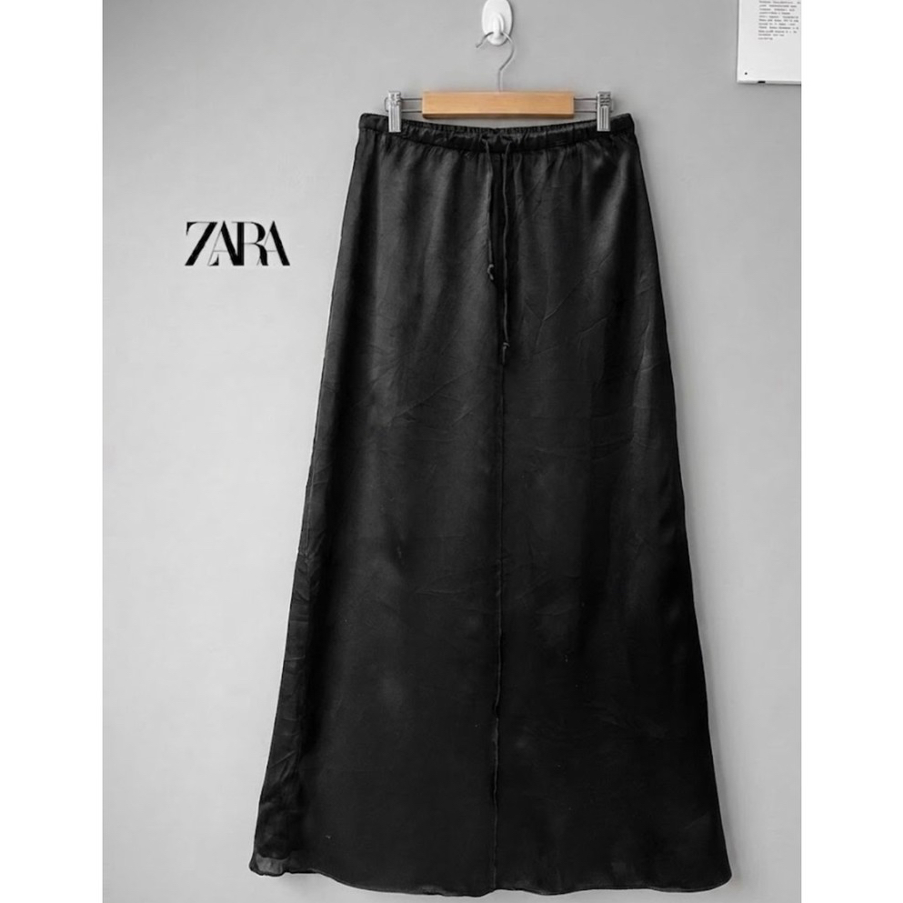 Zara silk satin skirt, rok silk satin, rok sutra, long skirt, maxi skirt