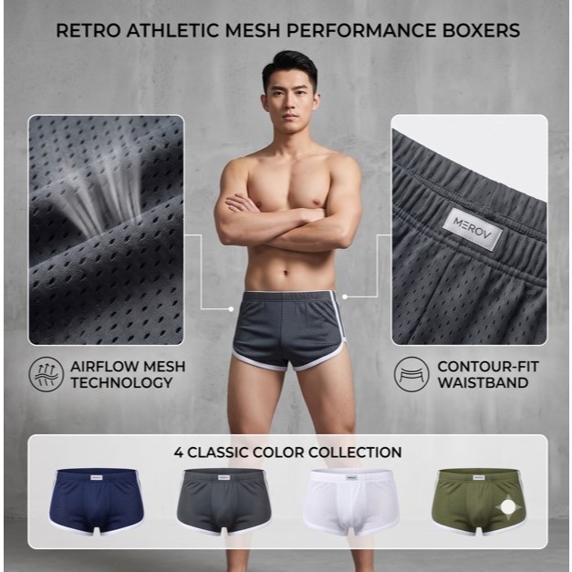 Boxer Pria Arigree  Cool Tex Anti Bacterial - 1 Pcs, Adem dan Nyaman DK124 HITAM, ABU ABU L DK106