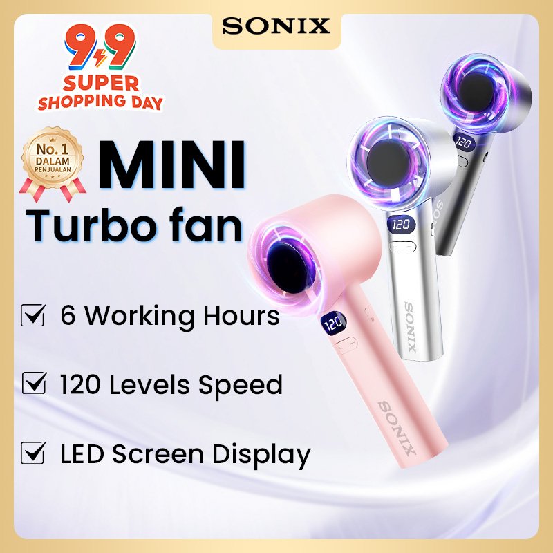 Sonix Mini Fan SF04 Kipas Angin Portable Genggam Strong Cooling Turbo Fan High Speed 120 Gear Wind D
