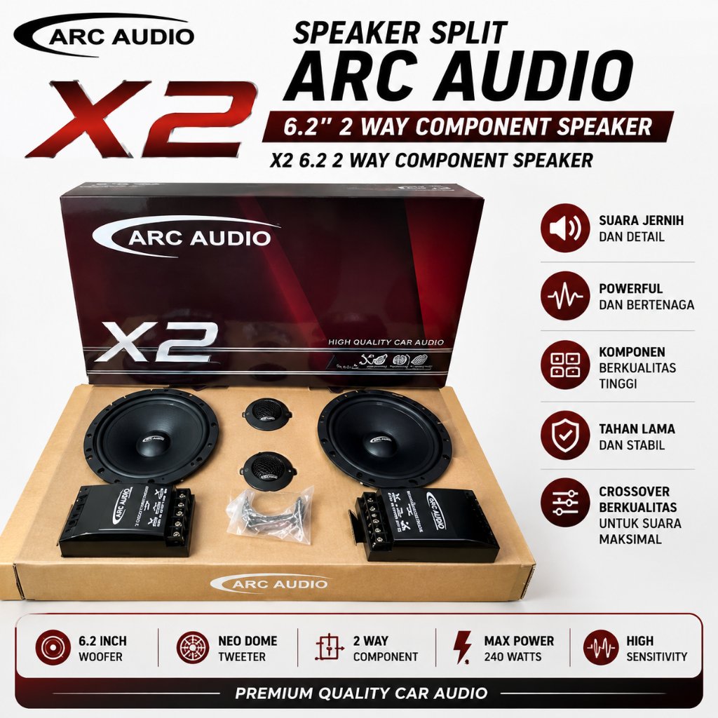 Speaker Split ARC Audio - X2 6.2 2 Way Component Speaker