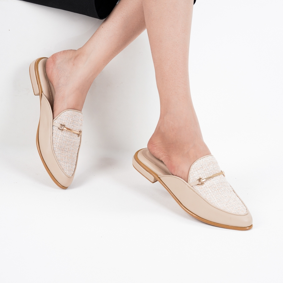 CEKHAS - Diva Cream Sandal Mules Wanita
