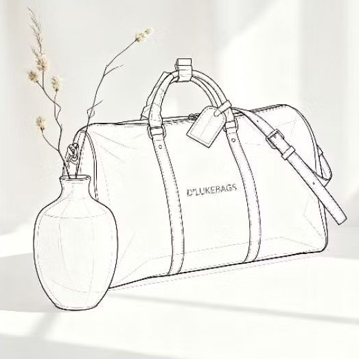 D'LUKEBAGS ~ Tas Travel Keepall Denim Timbul Emboss Unisex - Tas Mudik Duffle Bag Besar Import 49cm 