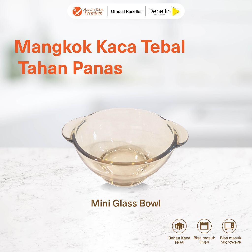 Mangkuk Kaca Mini Glass Bowl Wadah Makanan Dessert Snack Serbaguna Debellin Mini Glass