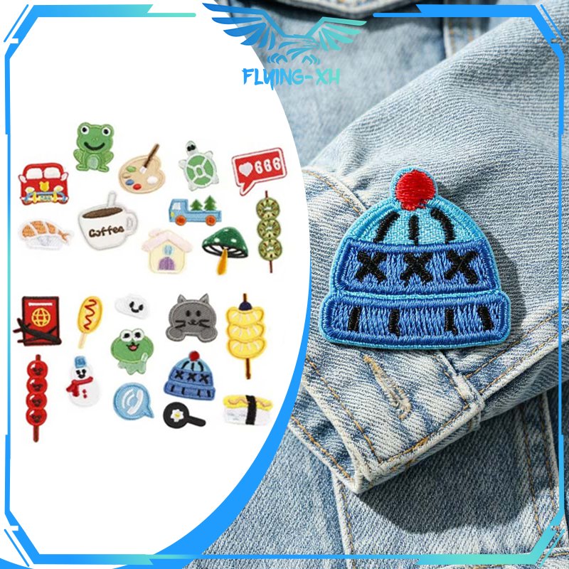 Patch Bordir Mini 22pcs Bordir Patch Embroidery Patch Diy Lucu Patch Bordir Tempel Bordir Tempelan
