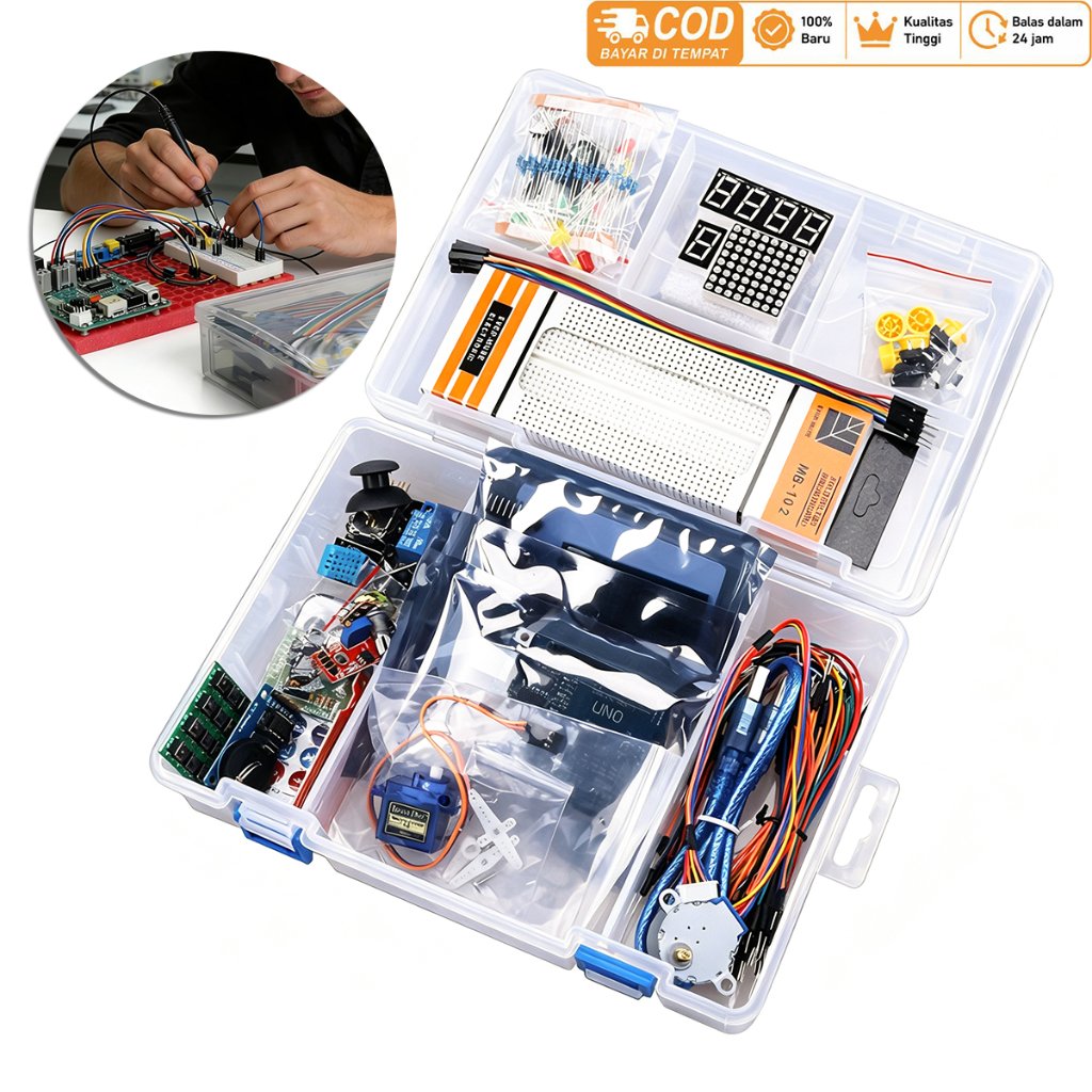 1 Set Kit arduino Uno r3 starter kit paket lengkap compatible 2