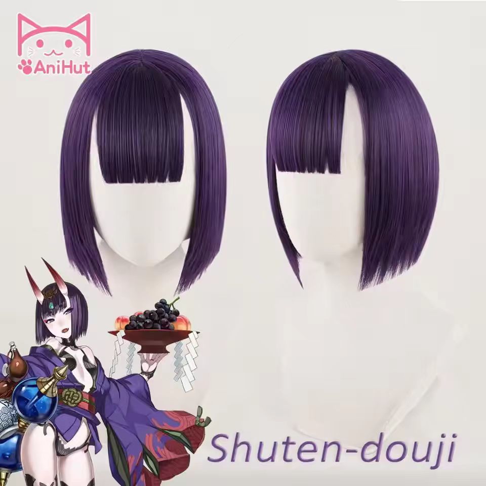 Shuten Douji Cosplay Wig Fate Grand Order FGO Wig Synthetic Purple Hair Shuten Douji