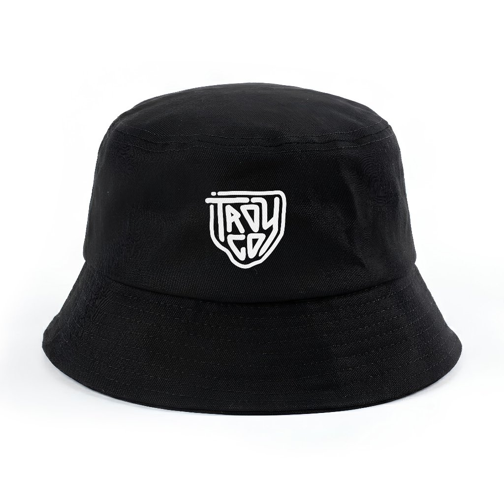 Troy Company Bucket Hat Black Shield - Topi Bucket Hitam BHD 2608