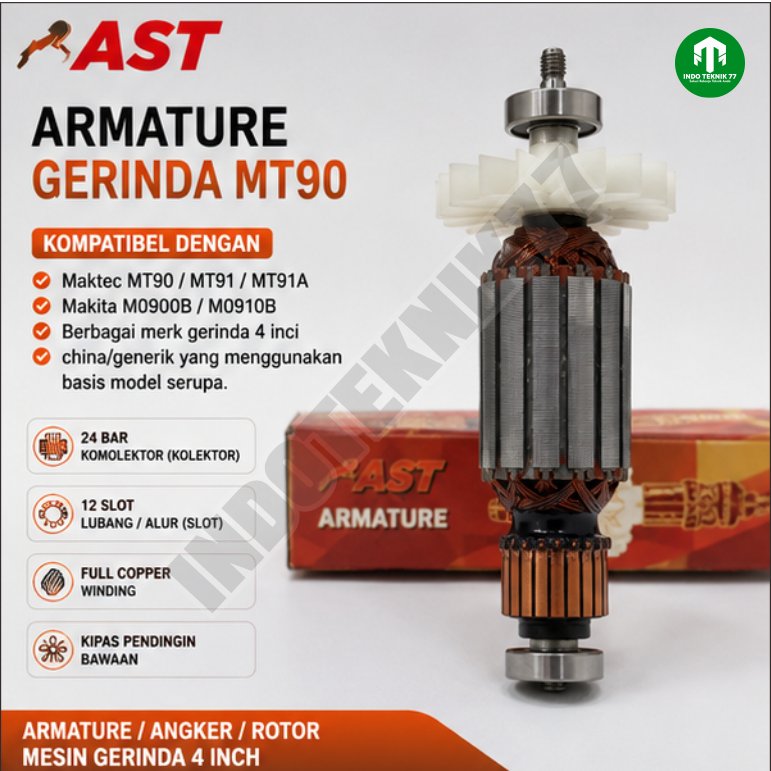 AST ANGKER Gerinda Maktec MT90 / ARMATURE Gerinda Tangan MT 90 Maktec