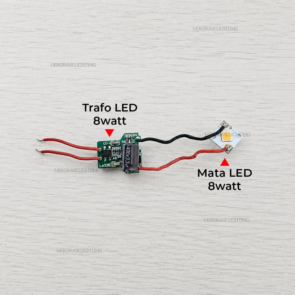 Lampu mata chip led 8w dan trafo led dc smd warm white