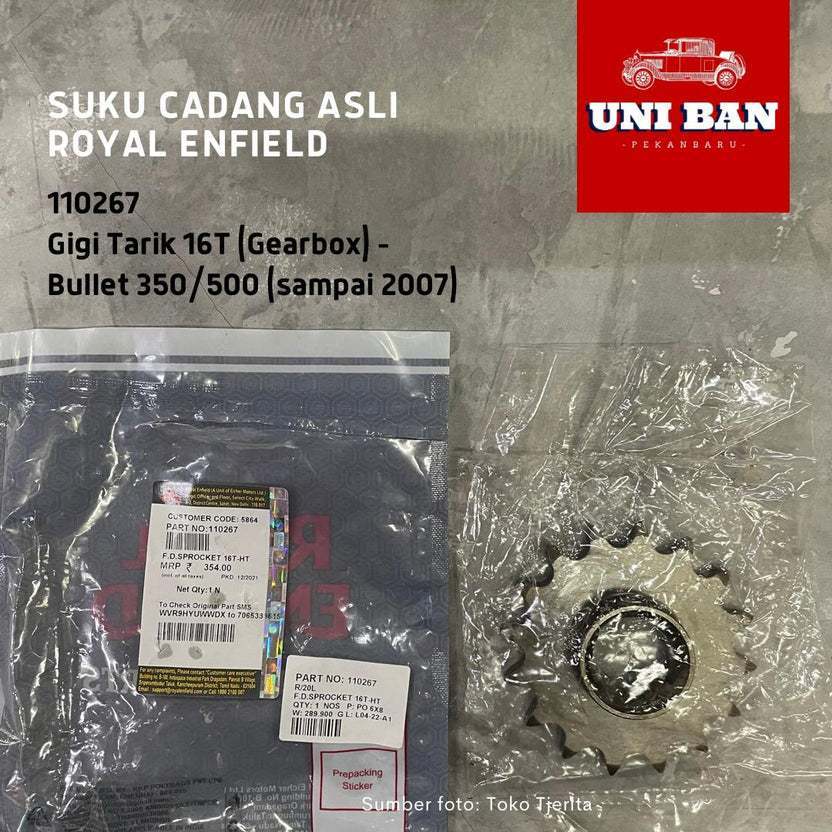 PROMO GIGI TARIK 16T GEARBOX BULLET 1948-2007 110267 - ROYAL ENFIELD ASLI READY