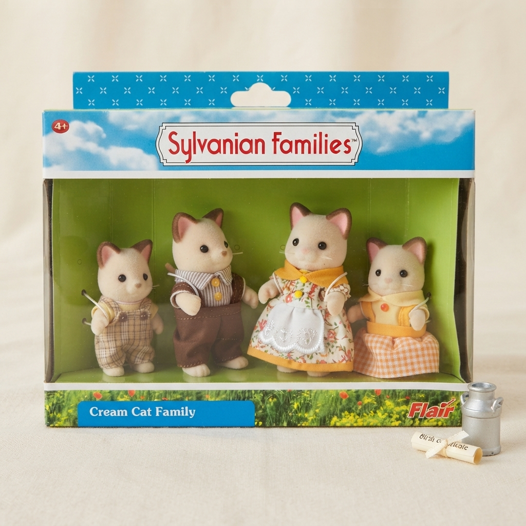 Sylvanian Families Cream Cat Family Original Flair