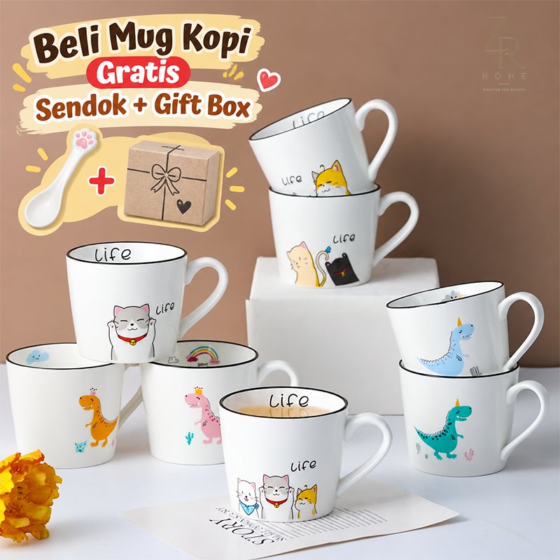 Set Gelas Kopi Mini Keramik / Mug 200ml Keramik Aesthetic untuk Hampers & Gift