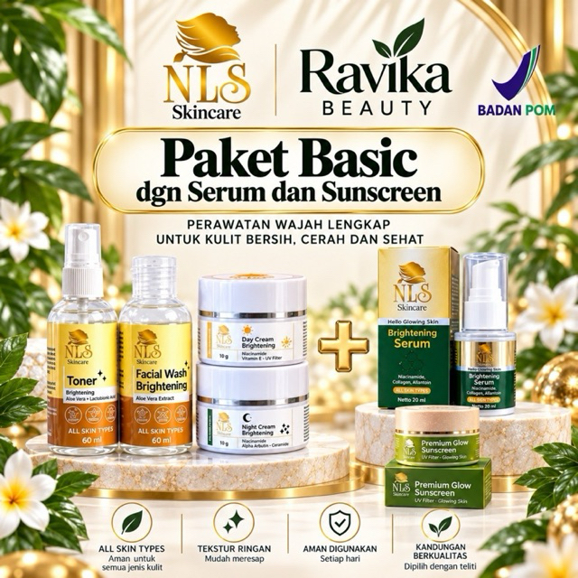 RAVIKA BEAUTY - [BISA COD] SUDAH BPOM Paket Glowing Kilat  NLS Skincare dengan 6 item sudah bisa men