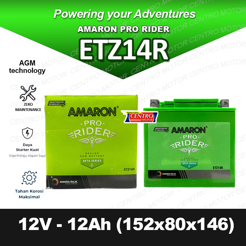 AMARON PRO RIDER ETZ14R.Aki motor Royal Enfield Continental 650,Bullet Classic 500,Harley Sportster