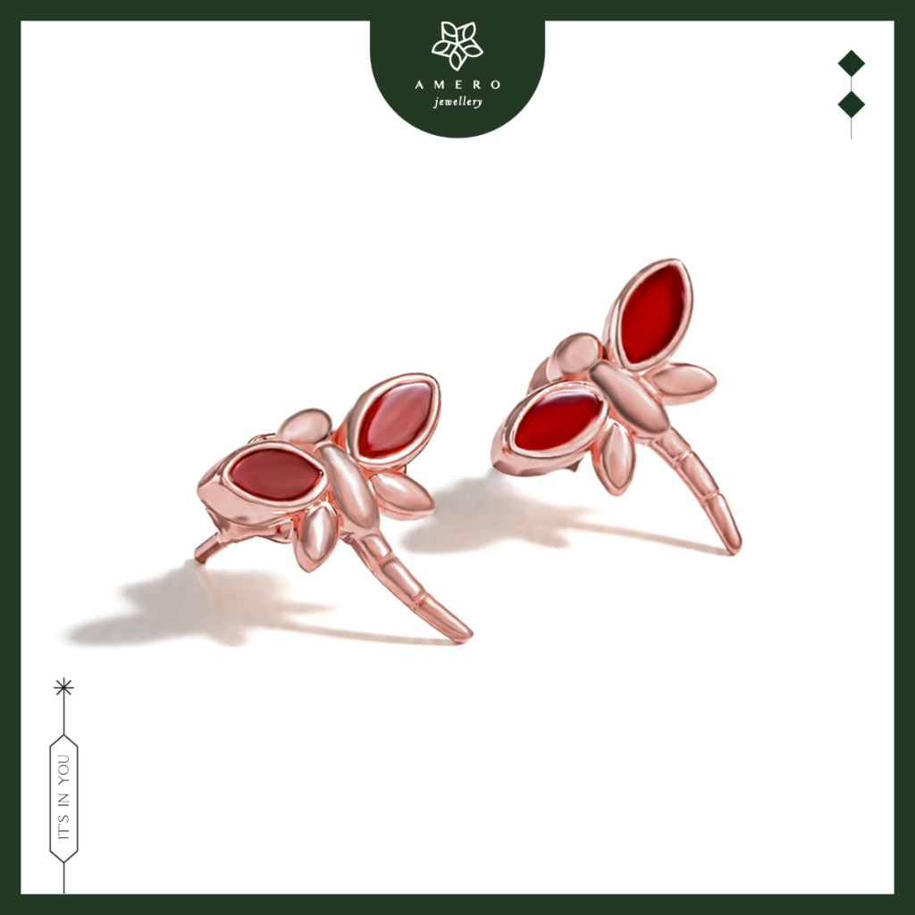 Anting Emas Rose Gold 17K Onix OE-71 Amero Jewellery