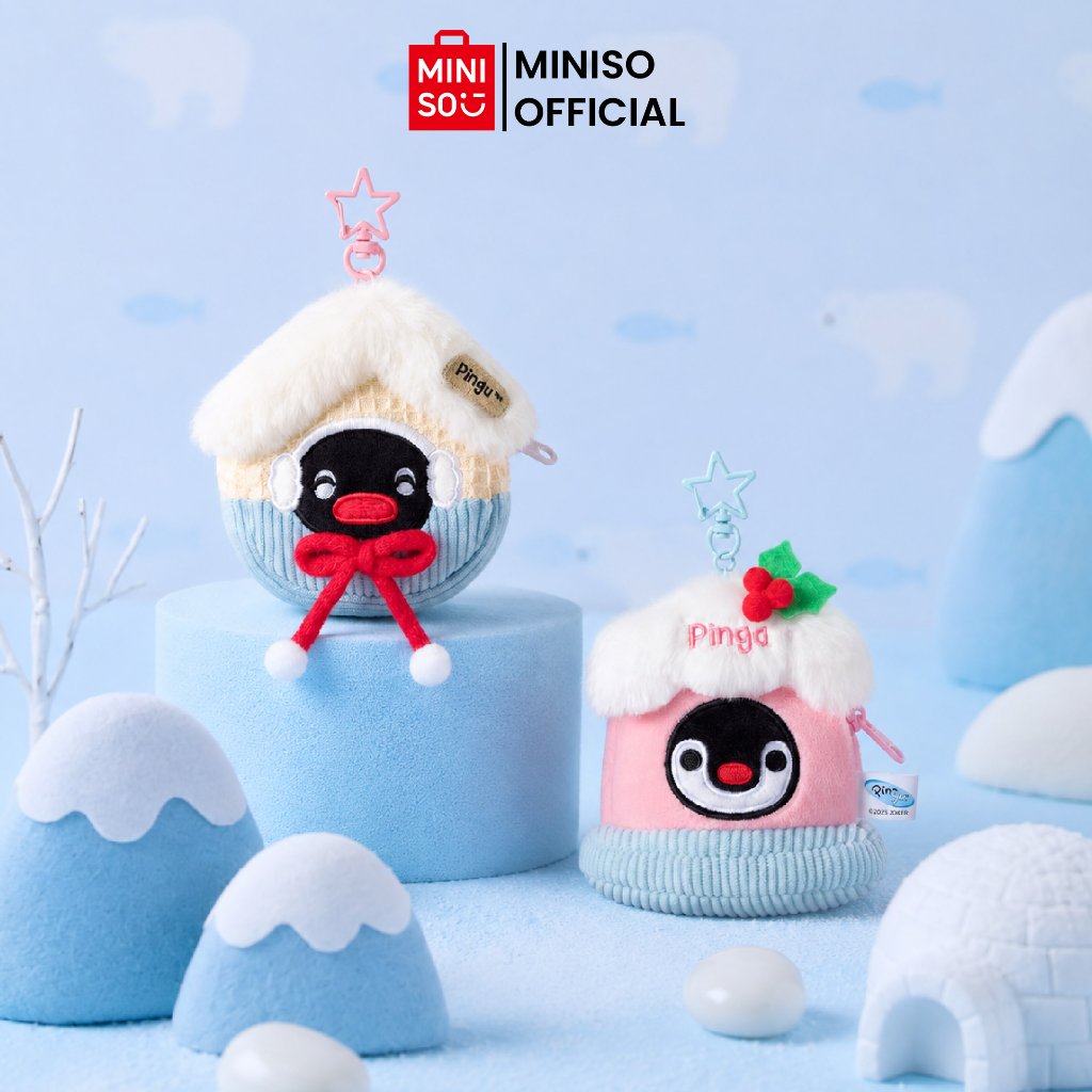 MINISO TOY - PINGU Wish Collection Plush Coin Purse Dompet Koin Lucu Dompet Anak Tas Boneka Anak