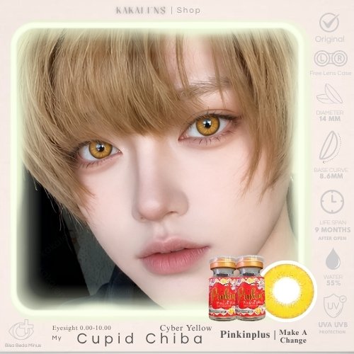 Softlens My Cupid Japan Cosplay Chiba Yellow14mm PinkinPlus Natural Lens / Softlen My Cupid Japan Co