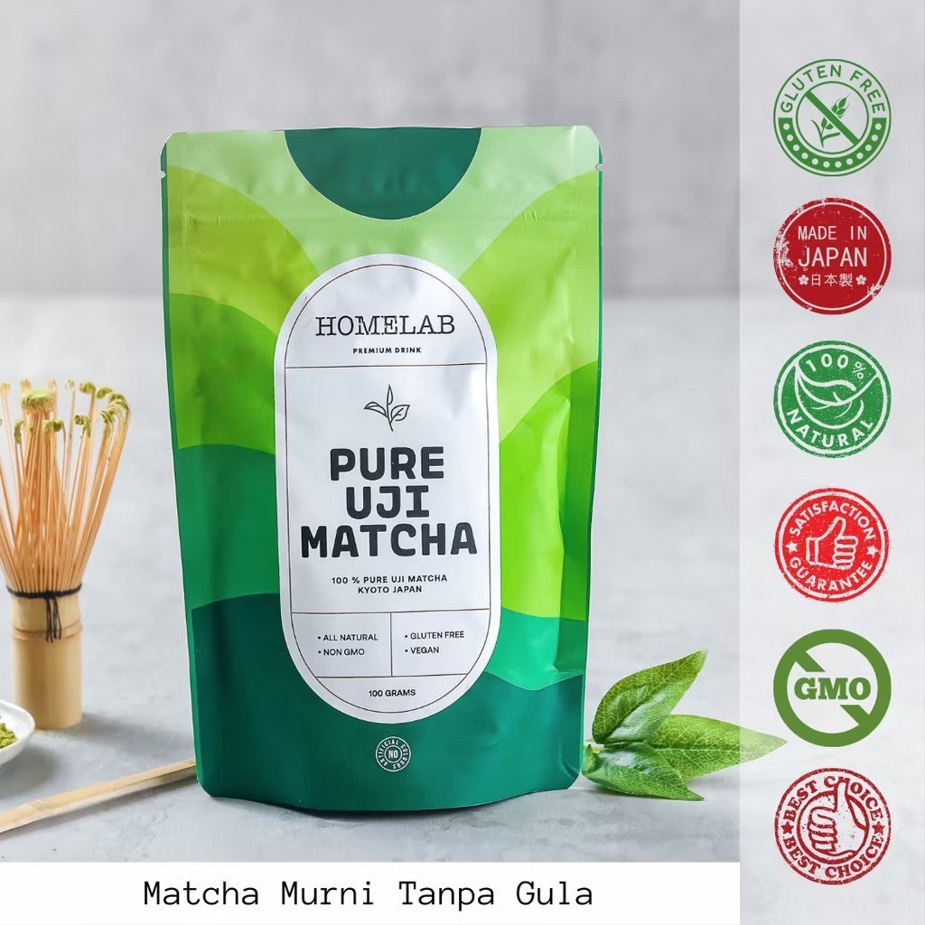 (COD 100g) Homelab Pure Uji Matcha Japan ORIGINAL / Bubuk Matcha / COD Balikpapan Matcha Homelab