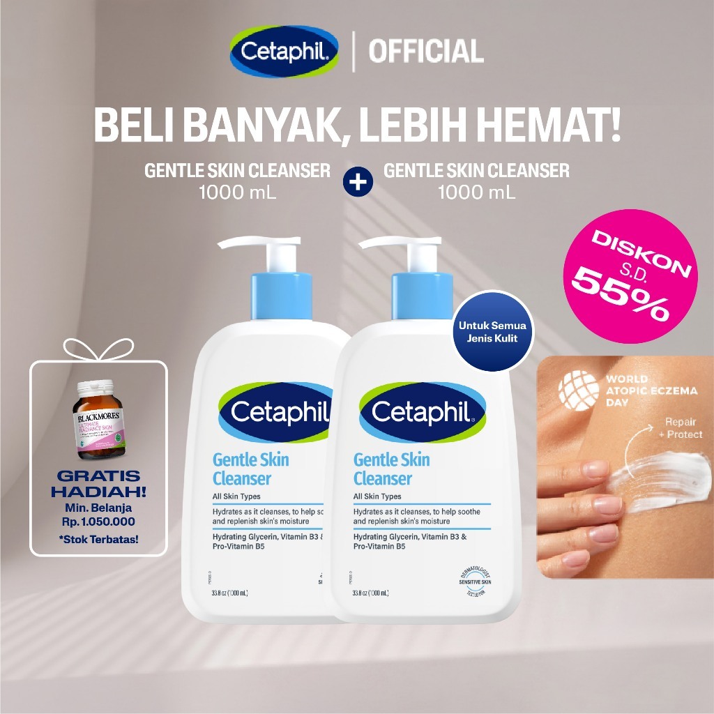 Cetaphil Gentle Skin Cleanser 1000ml Twin Pack