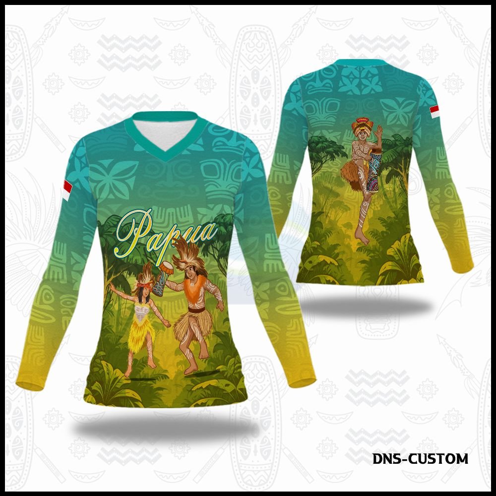 Baju Wanita Etnik Batik Papua Motif Cendrawasih Full Printing / Kaos Batik Papua Terbaru 2026