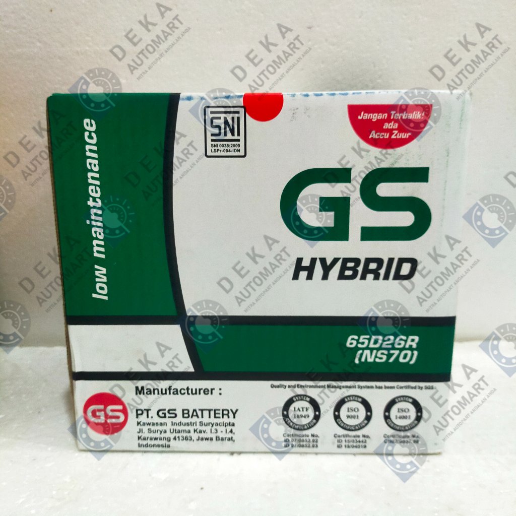 Aki Accu GS Hybrid NS70 untuk Colt Diesel; Canter; Kijang Capsul; Panther dll (7L - 110000 - 15)