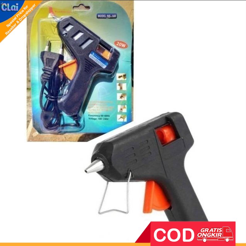 (clai) [95 gr] Glue Gun 20 Watt  - Lem Tembak Cepat Panas Gluegun 40 W