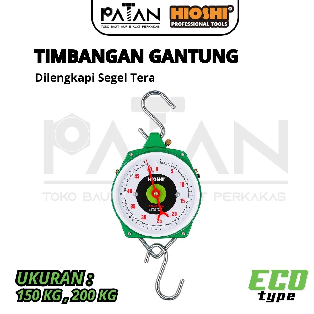 HIOSHI Timbangan Gantung Lonceng 150kg / 200kg – Timbangan Manual Serbaguna - ECO
