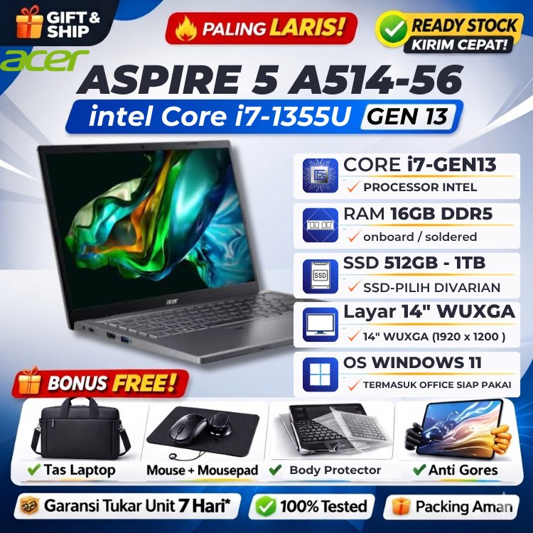ACER A514-56 intel i7-1355U