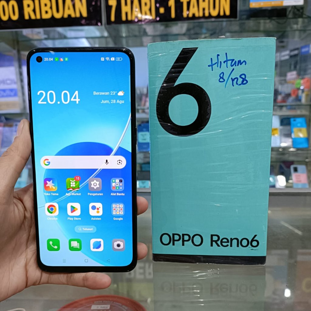 OPPO RENO 6 RENO6 8/128GB SECOND SEKEN BEKAS RAM 8 INTERNAL 128