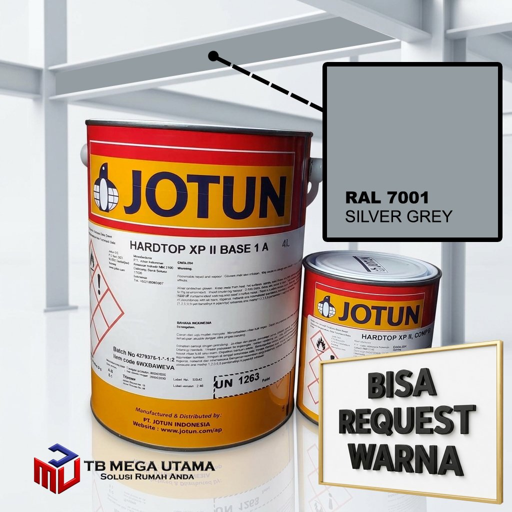 Cat PU Topcoat JOTUN HARDTOP XP II RAL 7001 SILVER GREY Kemasan 5 LITER | Cat Poliuretan Pelapis Baj