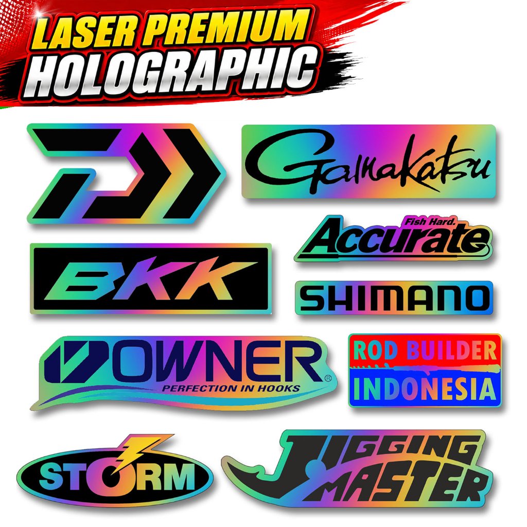 Sticker Cutting Hologram Kecil stiker Box pancing peralatan pancing