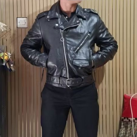 Vintage Niki Classic Black Patina Leather Biker Jacket X Jaket Kulit Avirex Harley Davidson RBC Aero