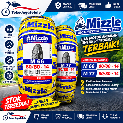 Ban mizzle tubeless 80/80-14 m66 m 66 - m77 m 77