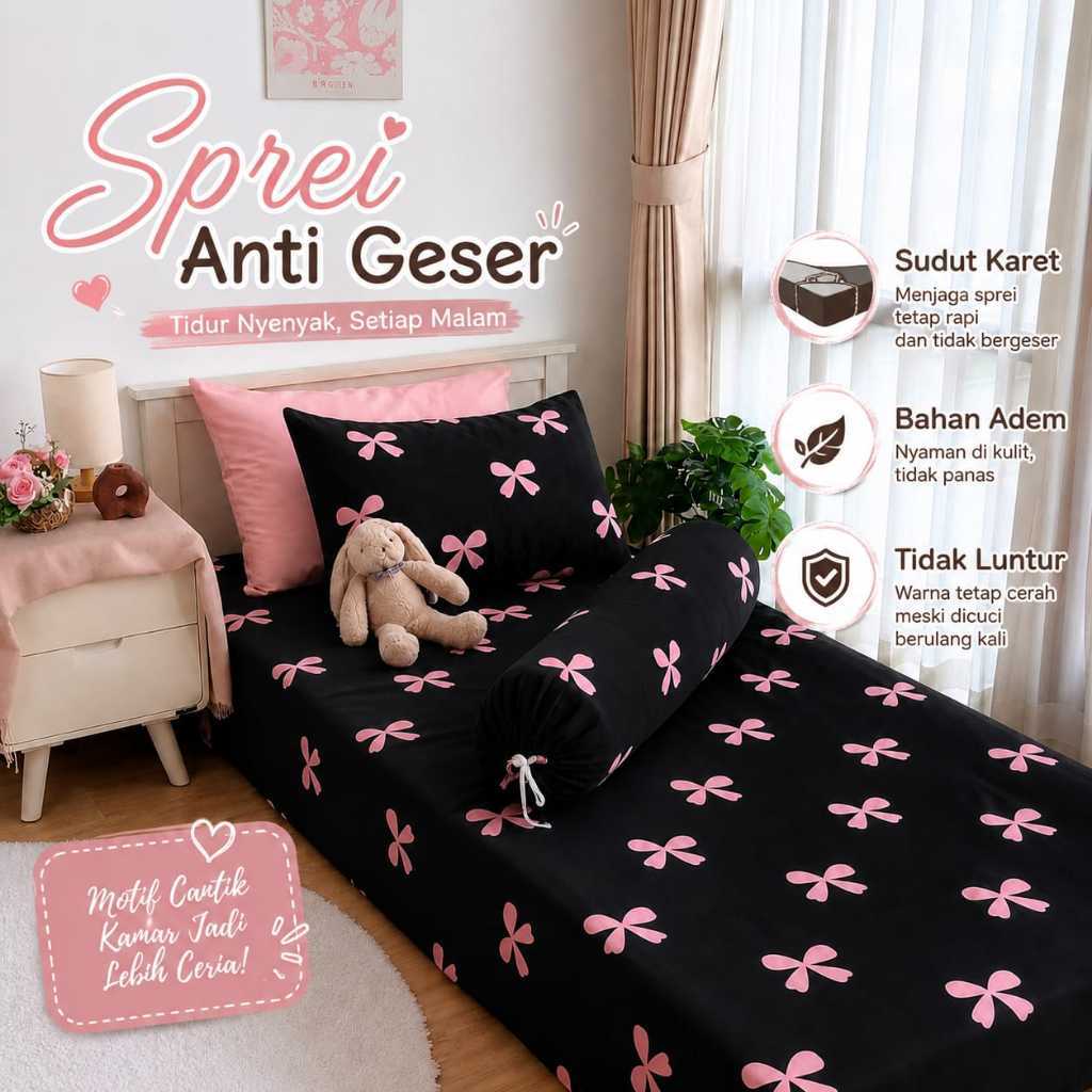 SPREI SINGLE AESTHETIC 90x200 NOMER 4 / SPREI HOMEMADE Tinggi 20cm / SPREI SINGLE BED ANAK KOS